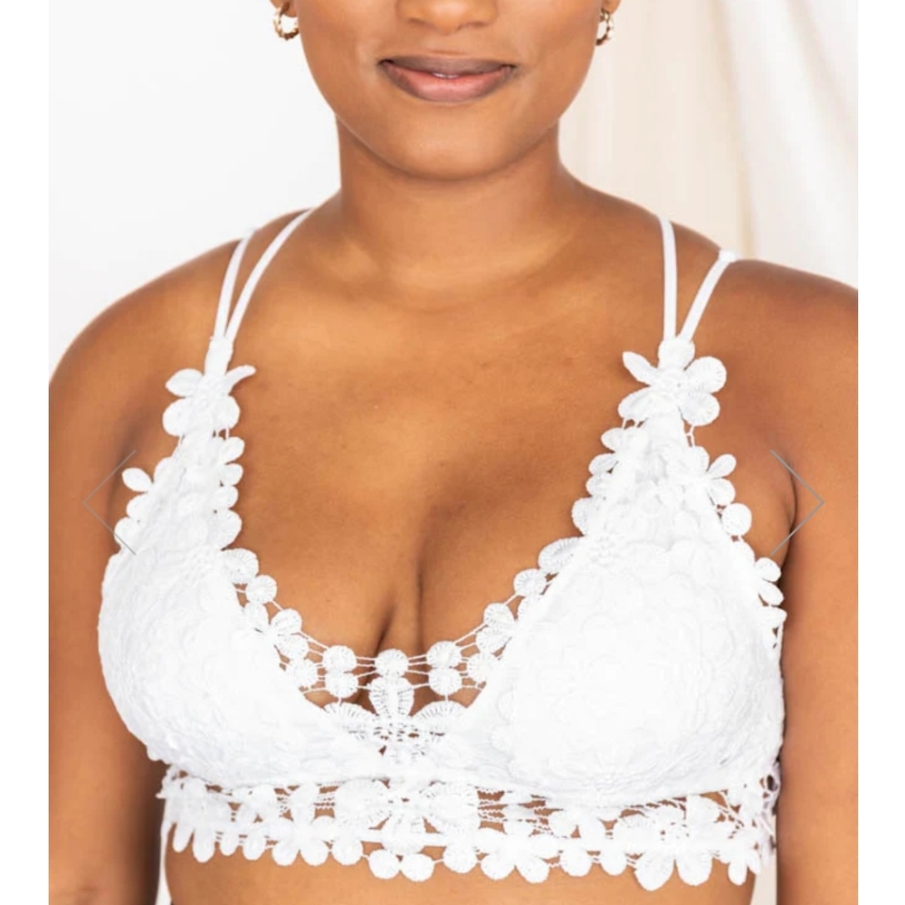 Pink Lily Floral Lace Bralette